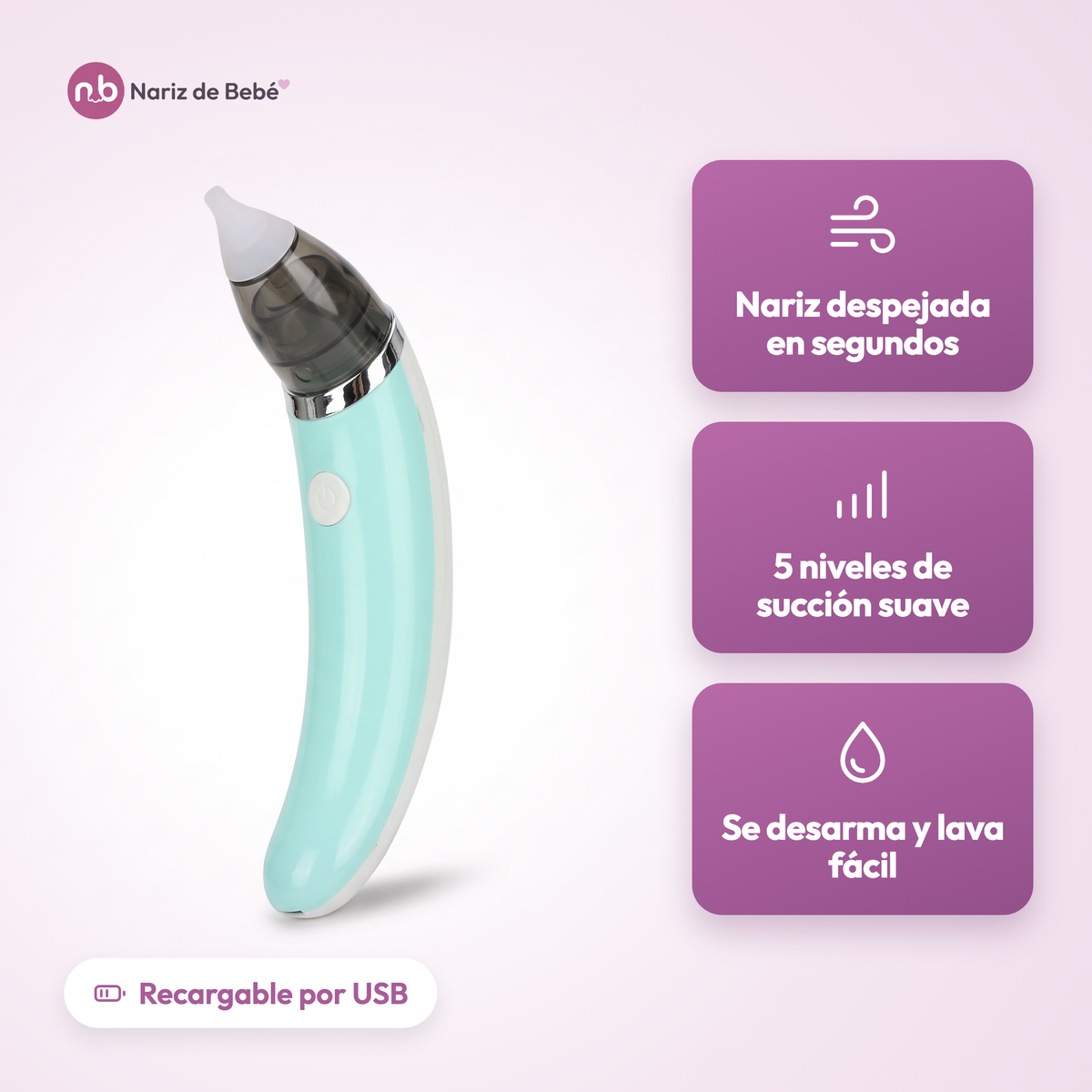Suspiro · Aspirador Nasal Eléctrico para Bebé